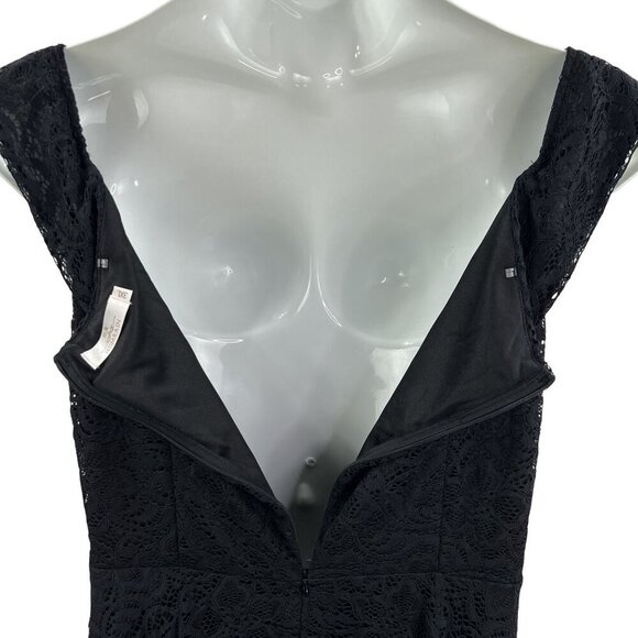 H R Homrain Women 3X Black Lace High Low Sleeveless Midi Dress Whimsigoth Witchy - Picture 6 of 16